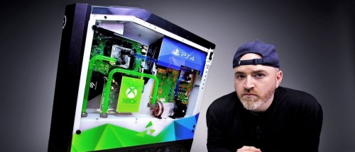 Мощный ПК, Switch, PS4 Pro и Xbox One X с жидкостным охлаждением объединили в одном корпусе &mdash; видео 