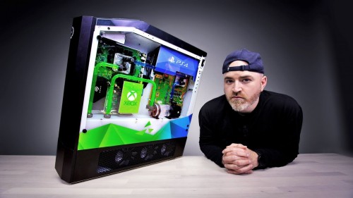  Мощный ПК, Switch, PS4 Pro и Xbox One X с жидкостным охлаждением объединили в одном корпусе &mdash; видео 