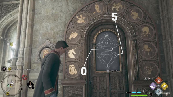 Hogwarts Legacy: загадка с дверьми с символами животных