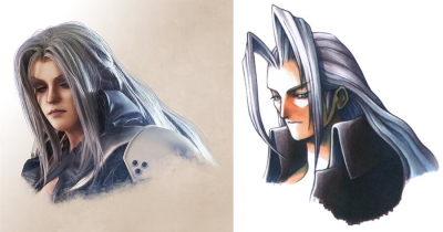 Здесь персонаж из Final Fantasy VII представлен героем, а не злодеем