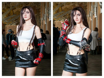 Косплей Тифы Локхарт из ремейка Final Fantasy VII, который поднимается на новый уровень