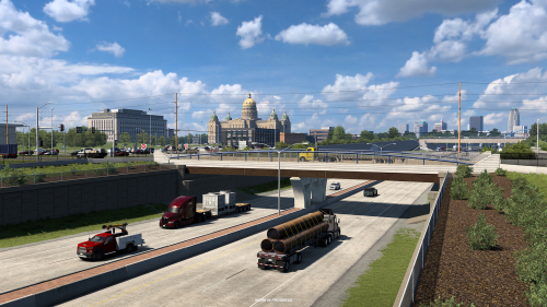 Детализированный Де-Мойн в American Truck Simulator. Скриншоты дополнения со штатом Айова Детализированный Де-Мойн в American Truck Simulator. Скриншоты дополнения со штатом Айова