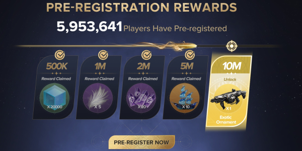 
                Мобильный шутер Destiny: Rising почти достиг 6 миллионов предрегистраций
            