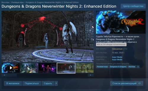 Ремастер Neverwinter Nights 2 вышел на ПК и консолях – геймеры недовольны