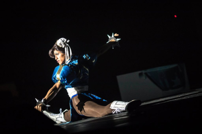 Близкий взгляд на косплей из Мексики на Street Fighter