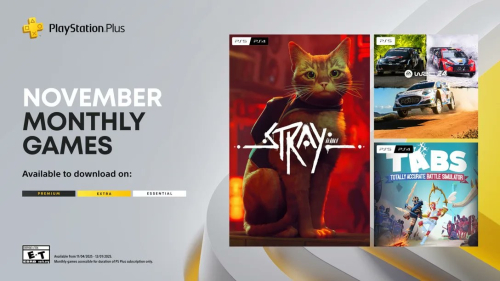 В ноябрьскую подборку PS Plus войдут Stray, EA Sports WRC 24 и Totally Accurate Battle Simulator