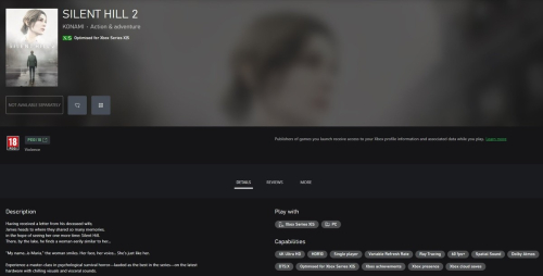 Магазин Microsoft слил возможную дату выхода Silent Hill 2 на Xbox Series