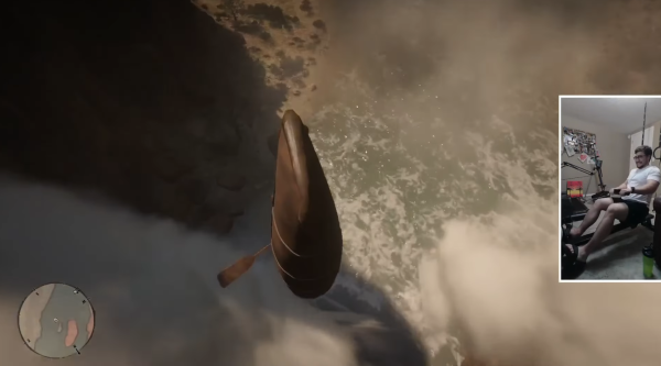 
                Фанат Red Dead Redemption 2 проплыл через всю карту игры, используя настоящий гребной тренажер в качестве контроллера
            