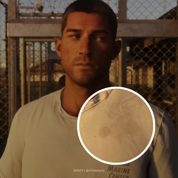 
                Фанаты увидели пятно на майке Джейсона из Grand Theft Auto 6 &mdash; настолько им стало скучно
            