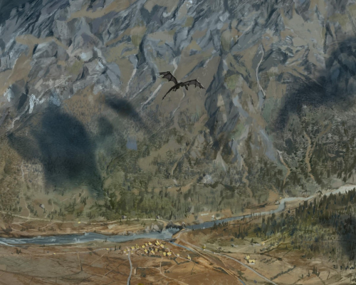 Художник воплотил детскую мечту, нарисовав Вайтран из Skyrim в реалистичном масштабе