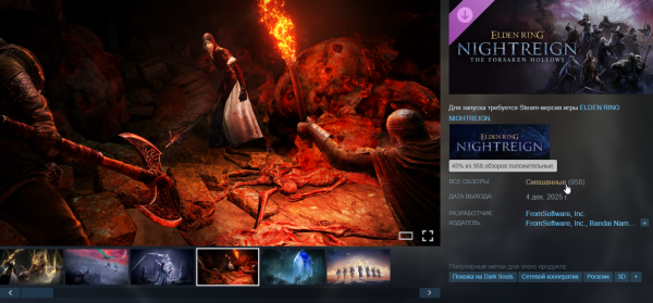 
                «Духота». Геймеры недовольны дополнением The Forsaken Hollows для Elden Ring Nightreign
            