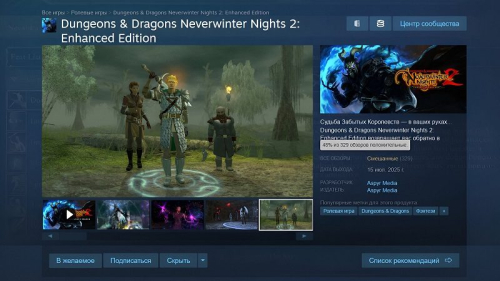 «Игра сломана сильнее, чем мои ожидания»: долгожданная Neverwinter Nights 2: Enhanced Edition разочаровала пользователей Steam